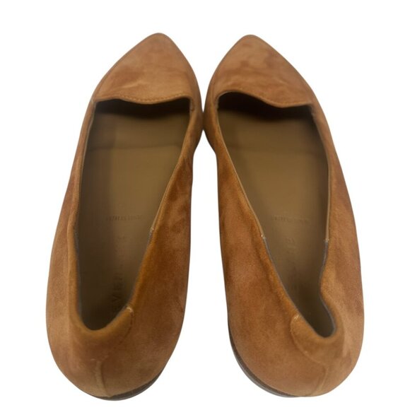 Everlane The Modern Point Flat Cognac Suede Leather Pointed Toe Loafers Size 11 - Picture 5 of 11